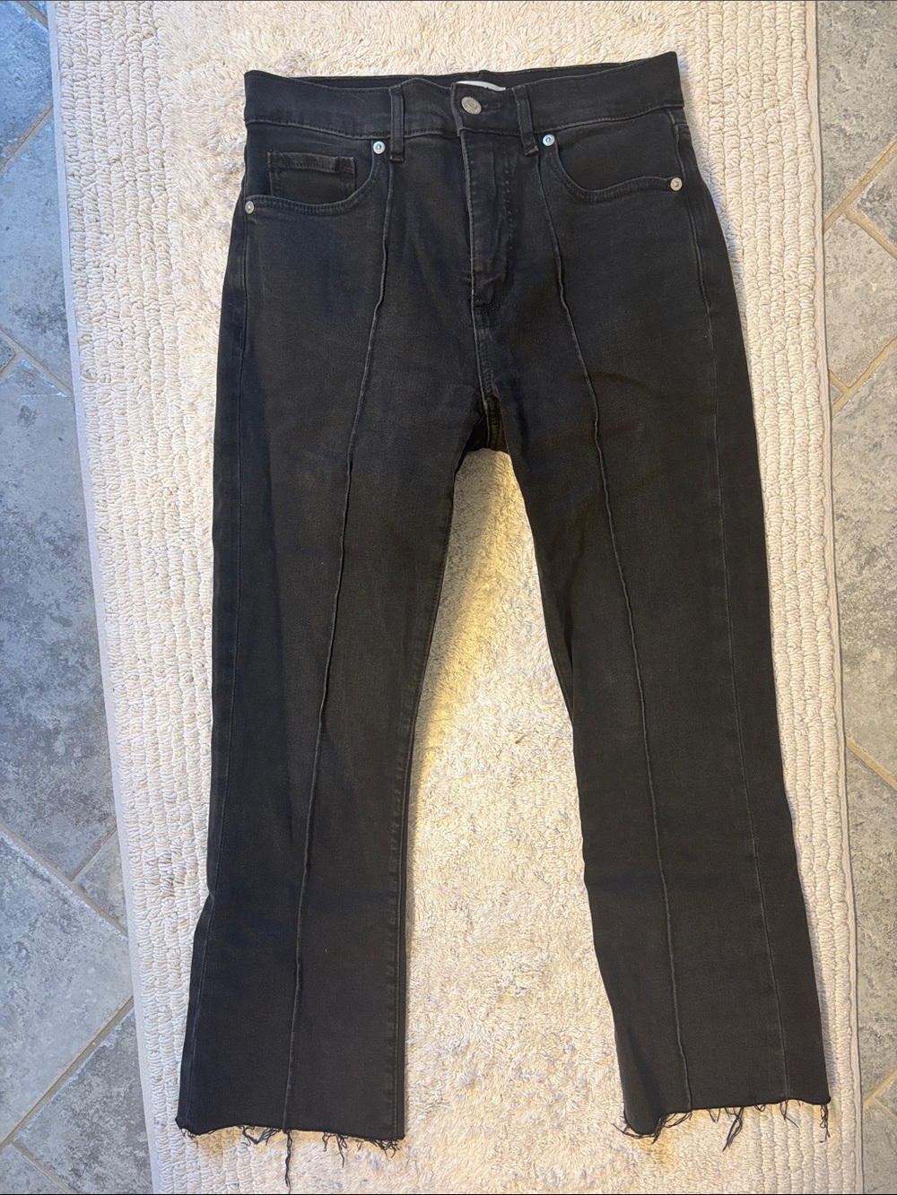 LOFT Black Denim Kick Crop Jeans